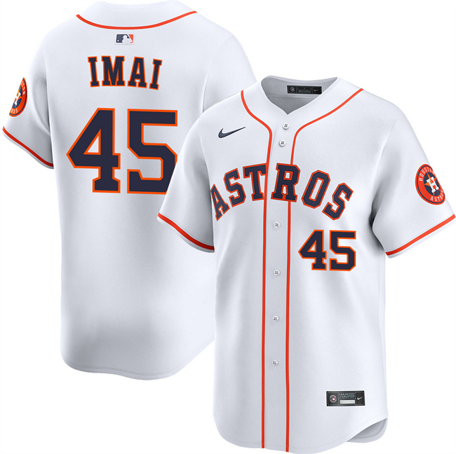 Men's White Houston Astros #45 Tatsuya Imai 2026 Home Limited Stitched Baseball Jersey